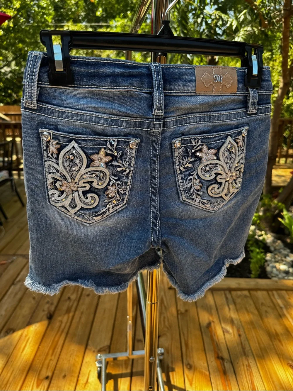 Miss Me Faded Blue Denim Cutoff Shorts